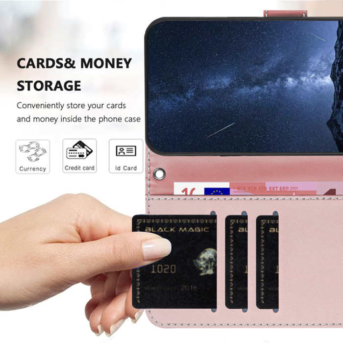A-One Brand - Galaxy A17/A26 Plånboksfodral Färg Splicing Läder - Roséguld