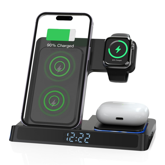 WIWU - WIWU 3in1 Trådlös Laddare Apple Watch, iPhone, Airpods Wi-W006