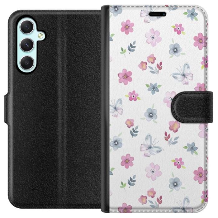 iSecrets - Plånboksfodral till Samsung Galaxy A34 med Blommor och fjärillar