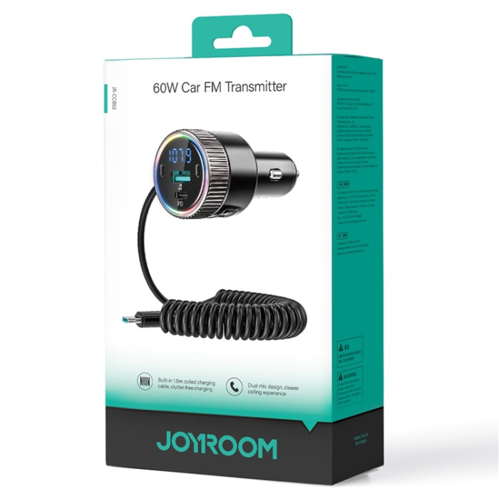 Joyroom - Joyroom Billaddare 60W med Sändar och ljudadapter med typ-C-kabel