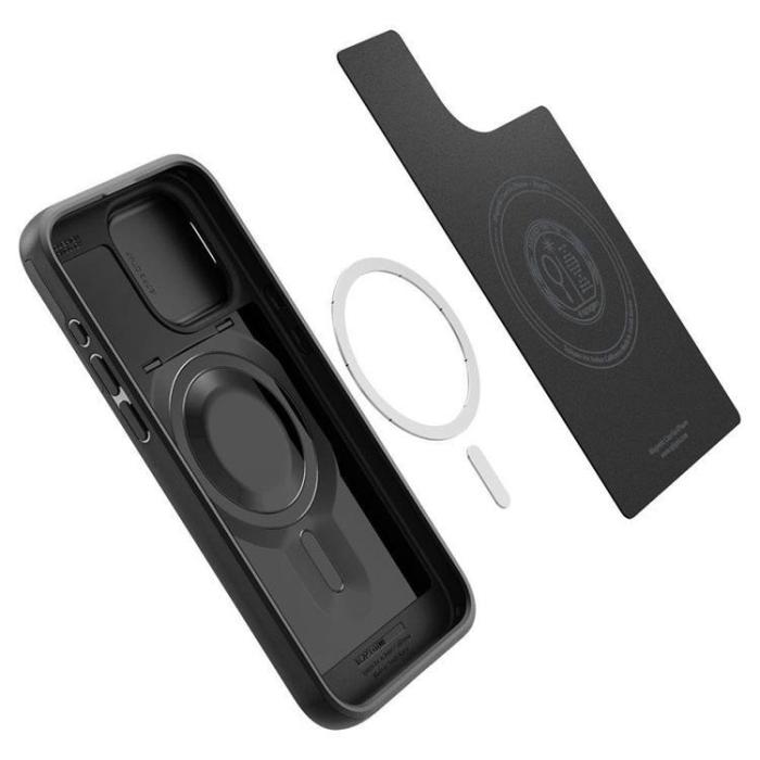 Spigen - Spigen iPhone 15 Pro Mobilskal Magsafe Optik Armor - Svart