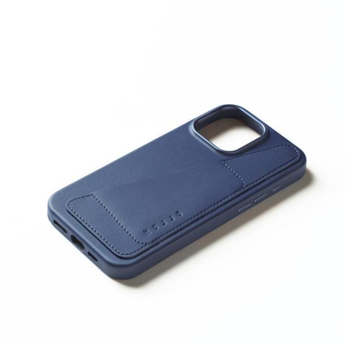 Mujjo - Mujjo iPhone 16 Pro Max Mobilskal MagSafe Korthållare - Blå