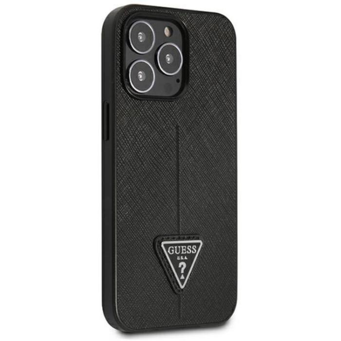 Guess - GUESS iPhone 14 Pro Skal Saffiano Triangle Logo - Svart