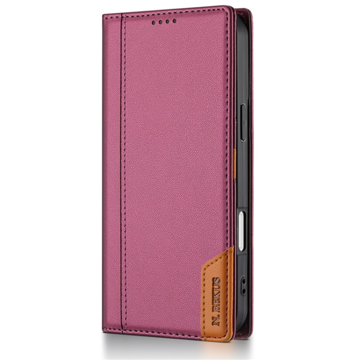 N.BEKUS - N.BEKUS iPhone 17 Plånboksfodral RFID Blocking P3 - Vinröd