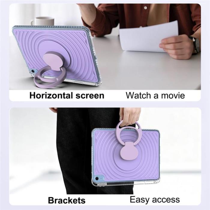 A-One Brand - iPad (2025) / 10.9 (2022) Skal Kickstand Wave Pattern - Lila