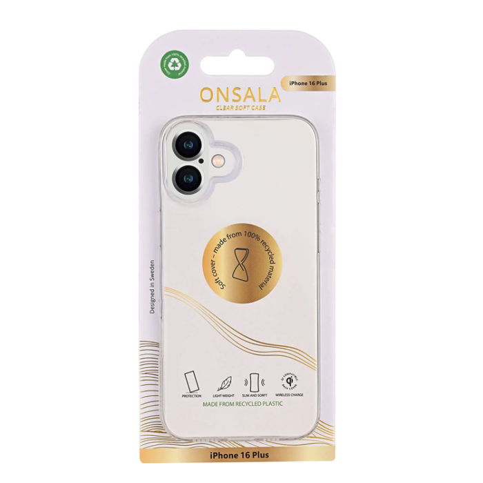 Onsala - Onsala iPhone 16 Plus Mobilskal TPU Återvunnen - Transparent