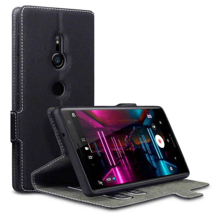 UTGATT4 - Qubits Plånboksfodral till Sony Xperia XZ2 - Svart
