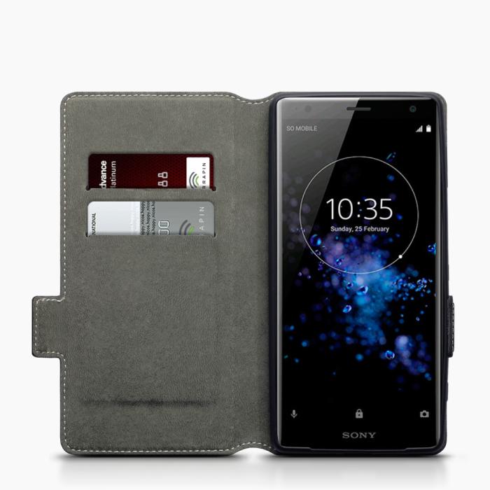 UTGATT4 - Qubits Plånboksfodral till Sony Xperia XZ2 - Svart