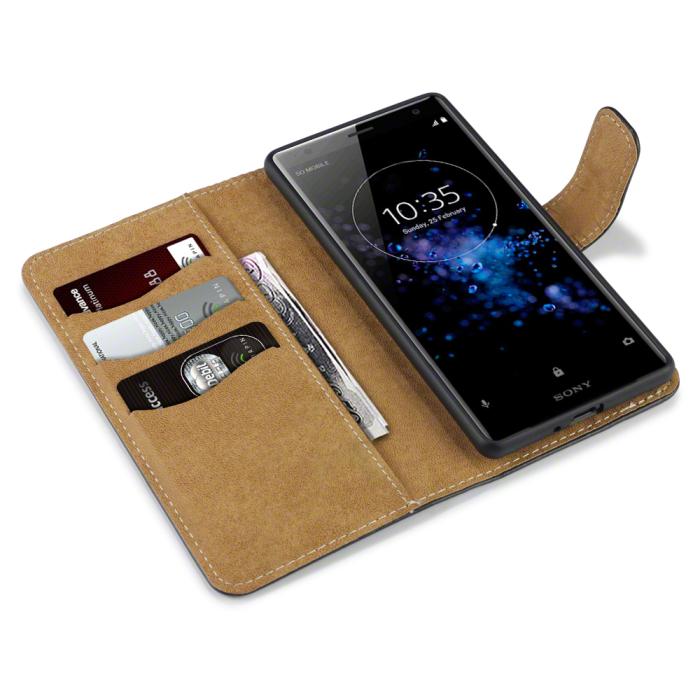 UTGATT5 - Qubits Plånboksfodral till Sony Xperia XZ2 - Svart