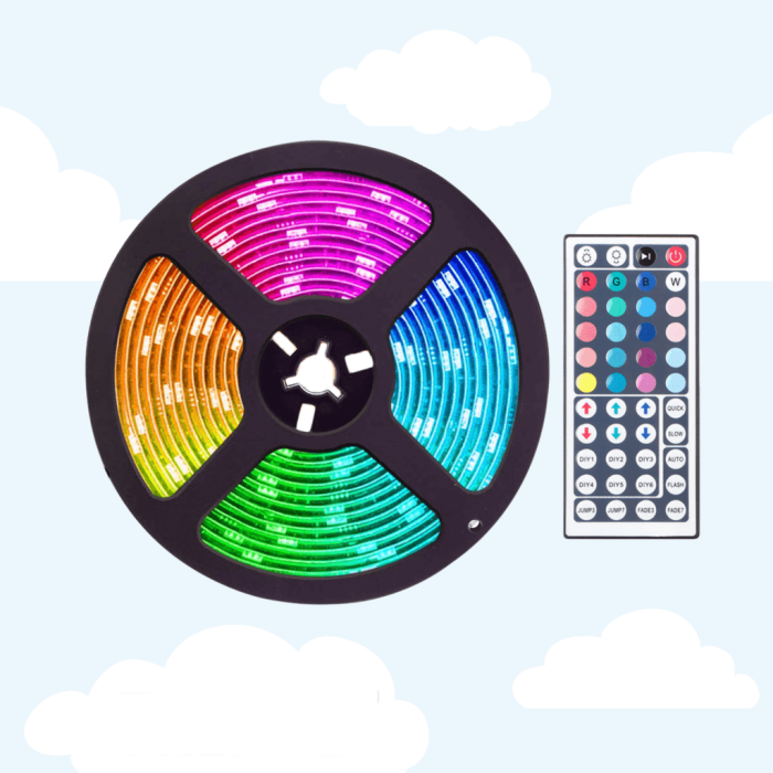 A-One Brand - RGB LED-remsa - Ljusslinga - med fjärrkontroll - 5m