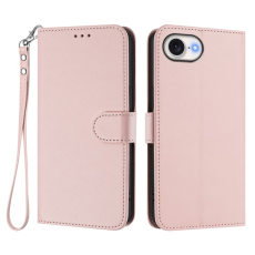 A-One Brand - iPhone 16e Plånboksfodral Läder med Handledsrem - Rosa