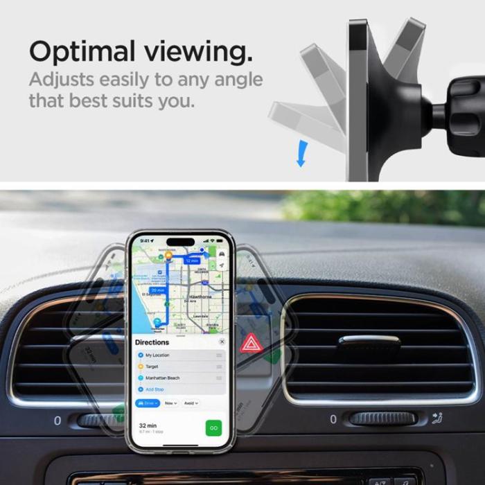 UTGATT - Spigen Billhållare Och Billaddare Onetap Pro 3 Vent - Svart