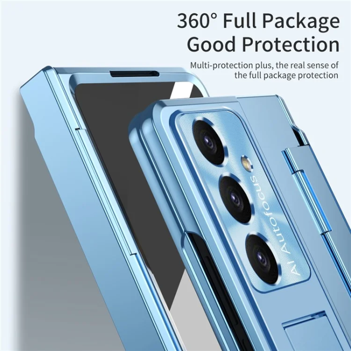 A-One Brand - Galaxy Z Fold 7 5G Mobilskal med Skärmskydd Hinge - Blå