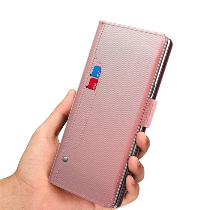 A-One Brand - Google Pixel 6a Plånboksfodral Mirror Ultra Slim - Rosa Guld