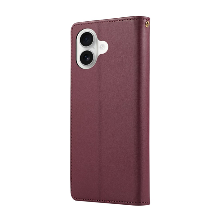 A-One Brand - iPhone 17 Plånboksfodral RFID Rhombus Läder - Röd