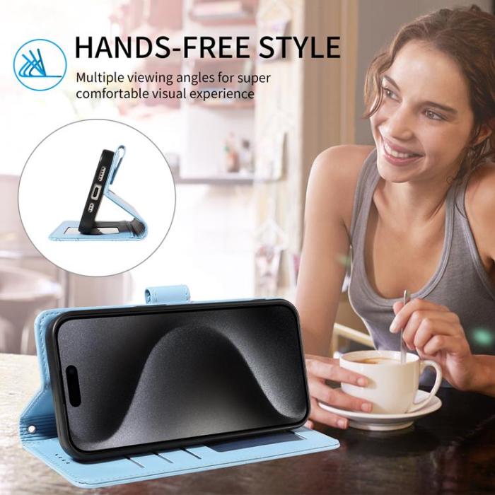 A-One Brand - Xiaomi 17 Pro Max Plånboksfodral RFID Dog Pattern Med Handledsrem - Blå