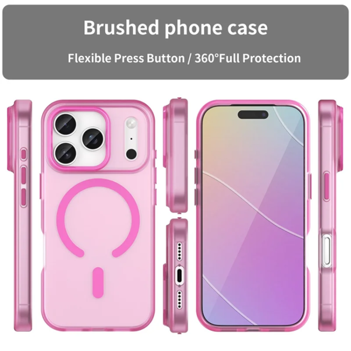 A-One Brand - iPhone 17 Pro Mobilskal MagSafe Matte Translucent - Rosa