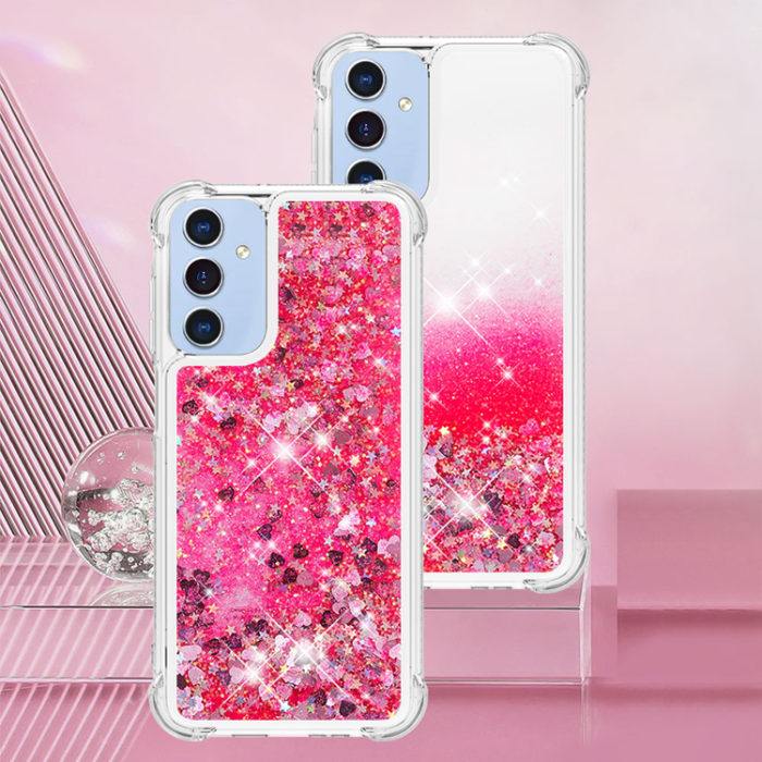 A-One Brand - Galaxy A17/A26 Mobilskal Glitter Quicksand TPU - Rosa