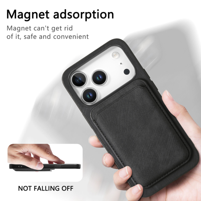 A-One Brand - iPhone 17 Pro Mobilskal MagSafe Med Detachable Korthållare - Svart