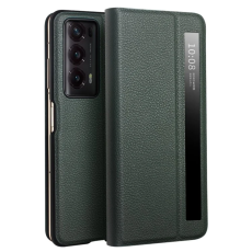 QIALINO - QIALINO Honor Magic V2 Flipfodral &Auml;kta l&auml;der Nappa Texture - Gr&ouml;n