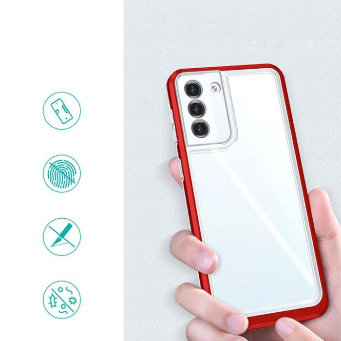 OEM - Galaxy S23 Skal Clear 3in1 - Röd