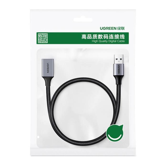 Ugreen - Ugreen USB-A (Male) Till USB-A (Female) Kabel 0.5m - Grå