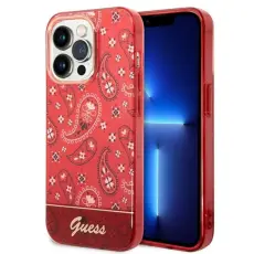 Guess - GUESS iPhone 14 Pro Max Skal Bandana Paisley - R&ouml;d