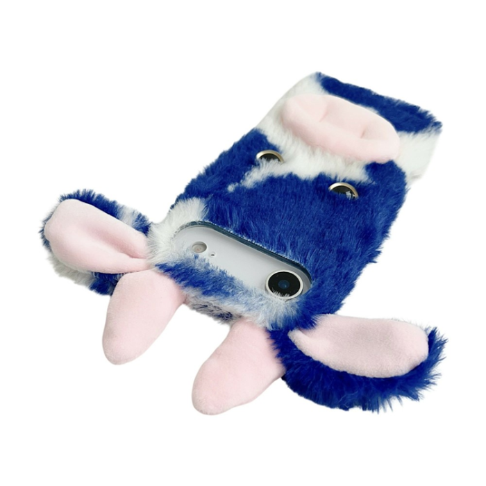 A-One Brand - iPhone Air Mobilskal Fluffy Cute Cow Plush TPU - Blå