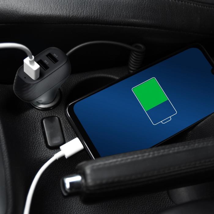 UTGATT1 - Billaddare QWE CARBON 3xUSB QC3.0 7.2A 36W CC271-3A Svart