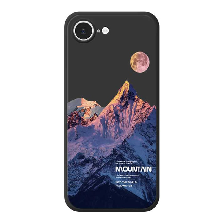iPhone 16e Mobilskal Blue Snow Mountain TPU - Svart | 2353 | AlltMobil