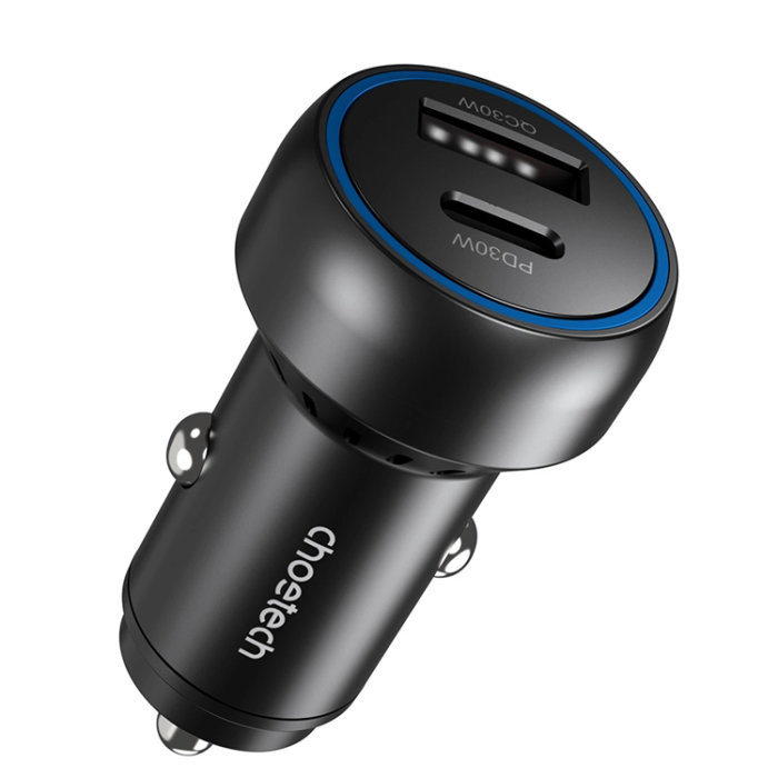 Choetech - Choetech Billaddare 60W USB-C USB-A - Svart