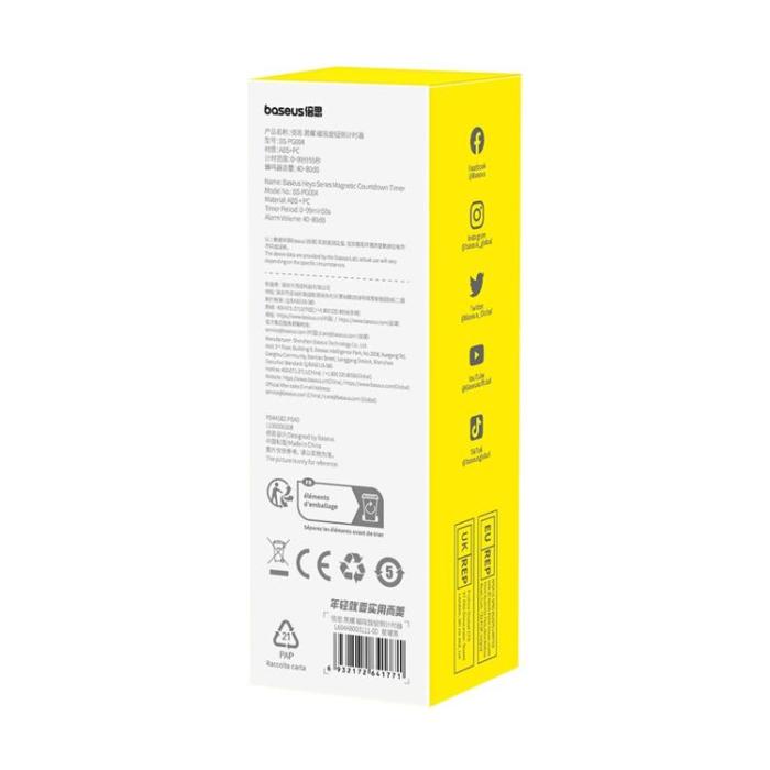 BASEUS - Baseus Heyo Series Magnetic Digital Timer med Stopwatch Function - Svart