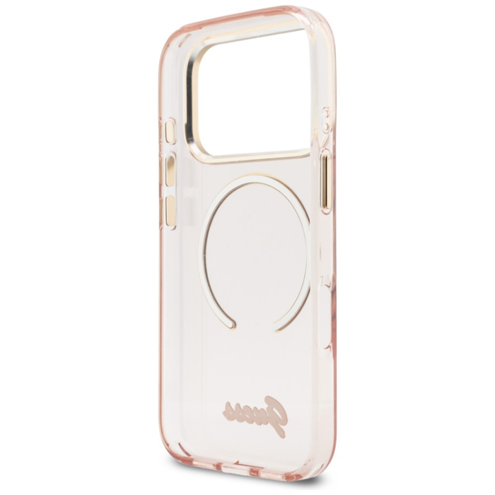 Guess - Guess Mobilskal För iPhone 17 Pro Max MagSafe IML Gradient Script Metal - Rosa