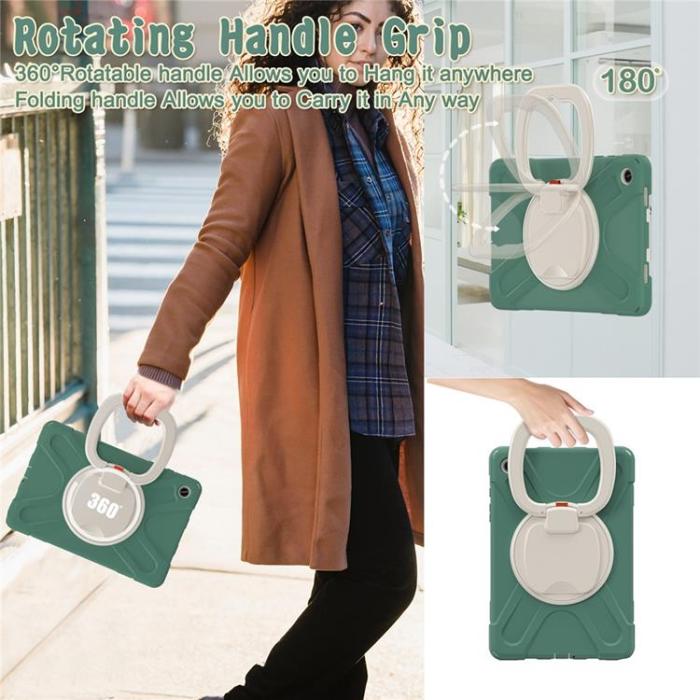 A-One Brand - Galaxy Tab A9 Plus Skal Kickstand Handle Grip - Emerald Grön