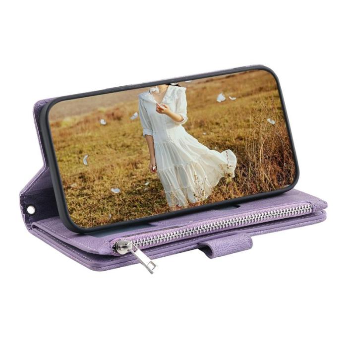 OEM - Samsung Galaxy S26 Plånboksfodral Rhombus Stitching Line Konstläder - Lila