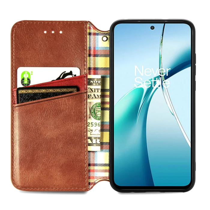 A-One Brand - Xiaomi 15 Ultra Plånboksfodral Rhombus Imprint Läder - Brun