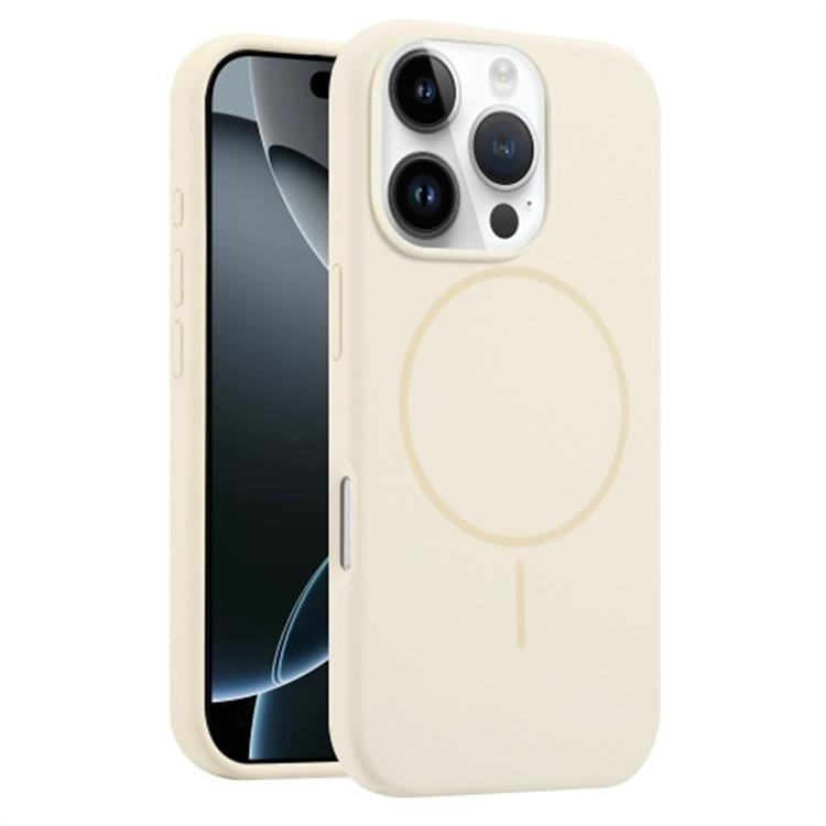 iPhone 16 Pro Max Mobilskal MagSafe Silikon Anti Drop - Beige | 2353 | AlltMobil