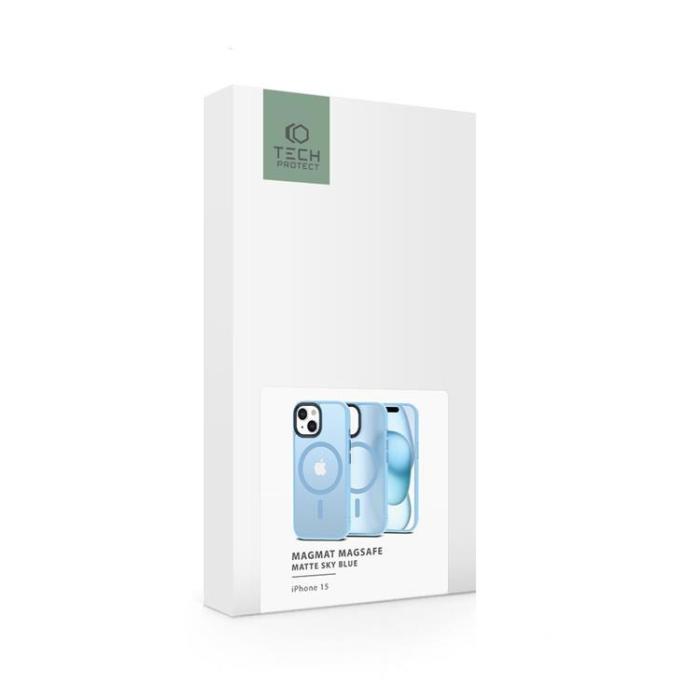 Tech-Protect - Tech-Protect iPhone 15 Mobilskal Magsafe Magmat - Matte Sky Blå