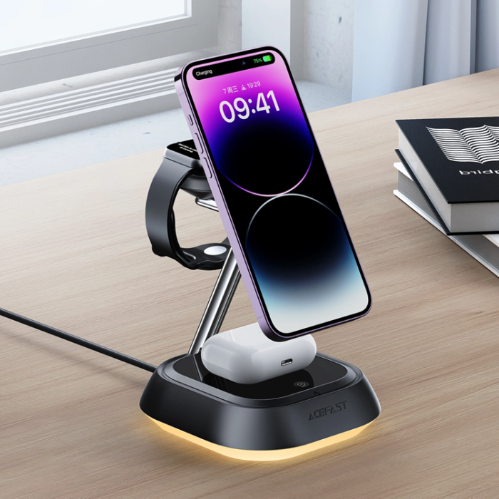 Acefast - Acefast 3-in-1 Trådlös Laddare iPhone, Apple Watch, AirPods 15W