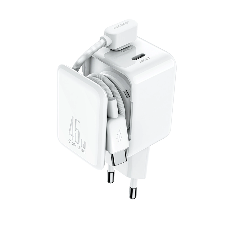 Joyroom Snabbladdare 45W 2x USB-C med USB-C Kabel - Vit | 505295 | AlltMobil
