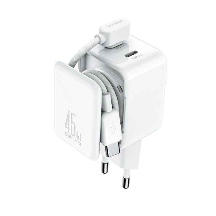 Joyroom - Joyroom Snabbladdare 45W 2x USB-C med USB-C Kabel - Vit
