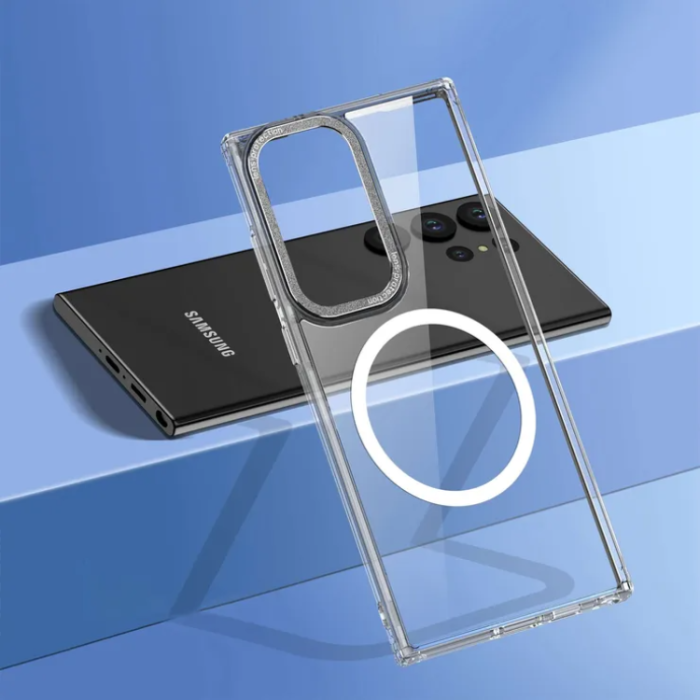 OEM - Galaxy S23 Ultra Mobilskal Magsafe Magnetic Hybrid - Silver