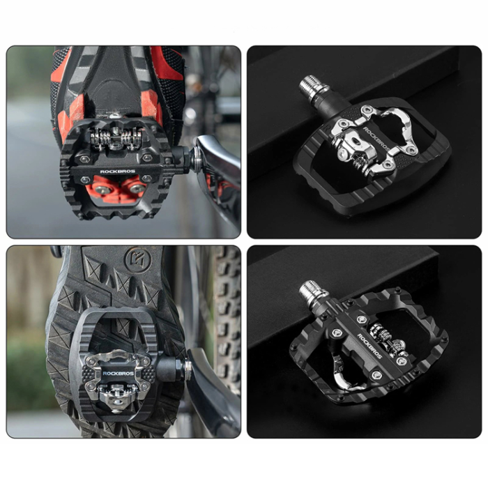 Rockbros - Rockbros Halvlåsande Plattformscykelpedaler PD303 - Svart