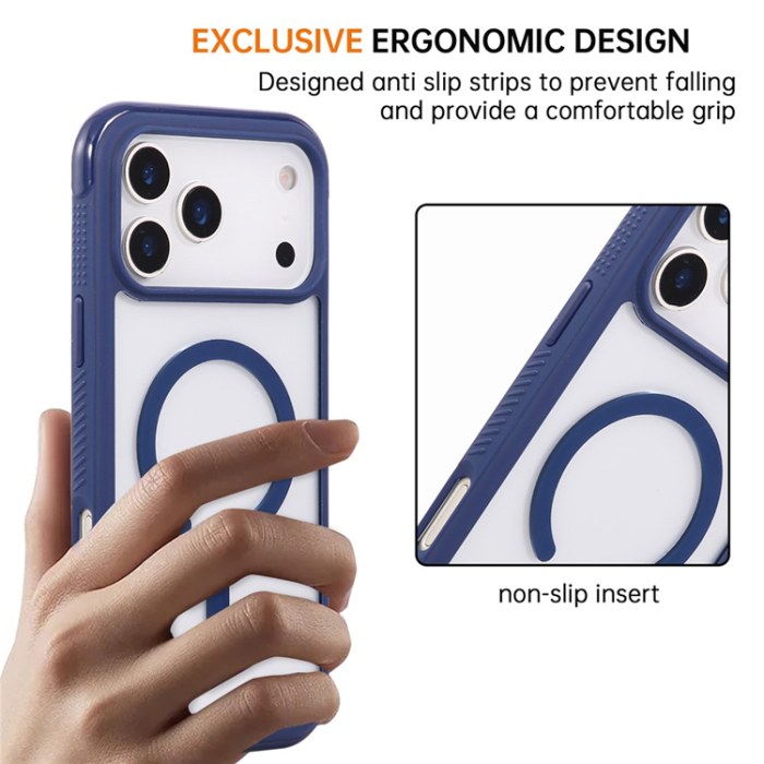 A-One Brand - iPhone 17 Pro Mobilskal MagSafe TPU+PC Transparent - Sapphire
