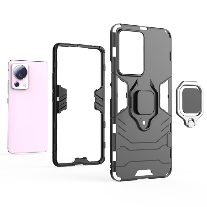 OEM - Xiaomi 13 Lite Mobilskal Ring Armor Magnetic Hållare - Svart