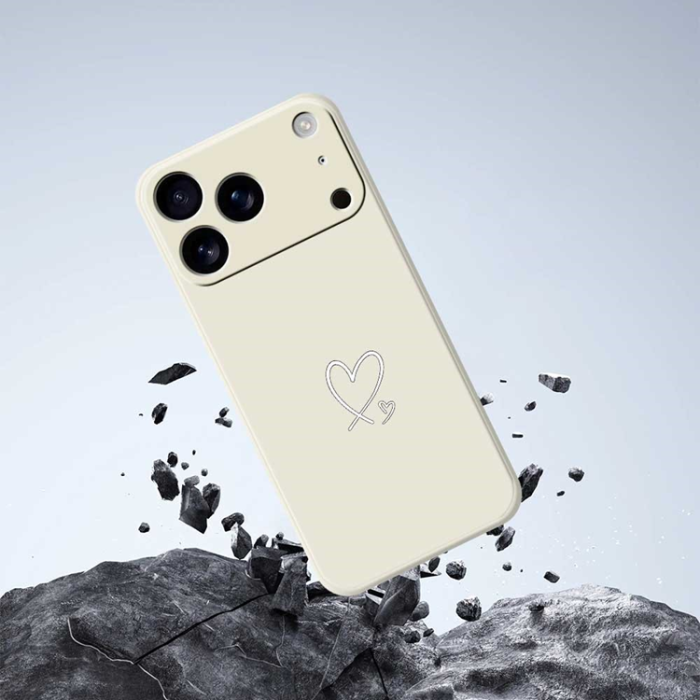 A-One Brand - iPhone 17 Pro Mobilskal Vit Love Pattern TPU - Svart
