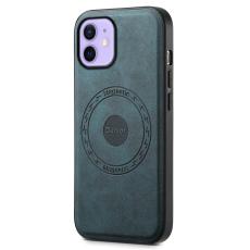 DENIOR - DENIOR A11 iPhone 12 / 12 Pro Magnetiskt Fodral Retro PU+PC+TPU Bl&aring;
