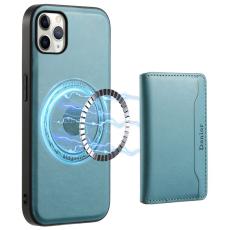 DENIOR - DENIOR Mobilskal till iPhone 11 Pro Max &Auml;kta L&auml;der Magnetisk Bl&aring;