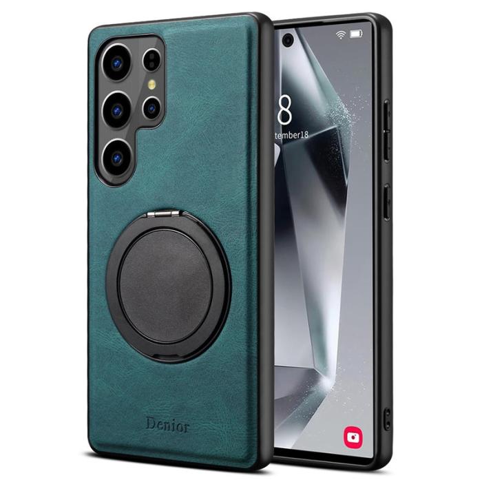 DENIOR - DENIOR A14 Mobilskal till Samsung Galaxy S25 Ultra Magnetisk Läder PC TPU - Blå
