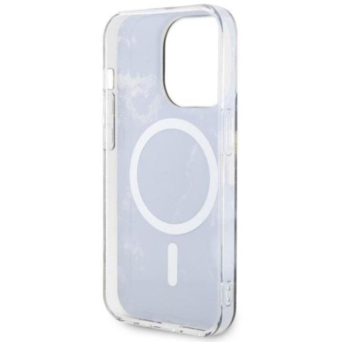 Guess - Guess iPhone 14 Pro Max Mobilskal MagSafe Guld Marble - Svart